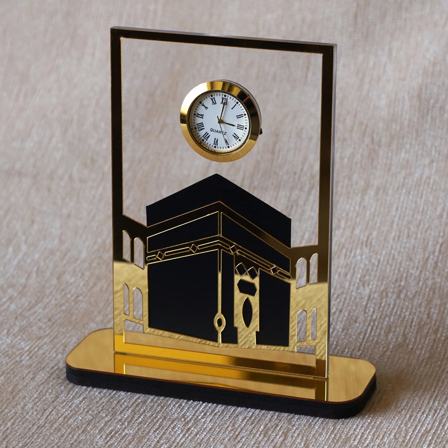 Kaaba Desk Clock – Gold Finish