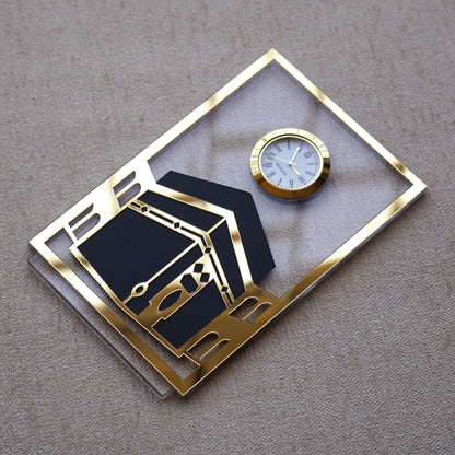 Kaaba Desk Clock – Gold Finish