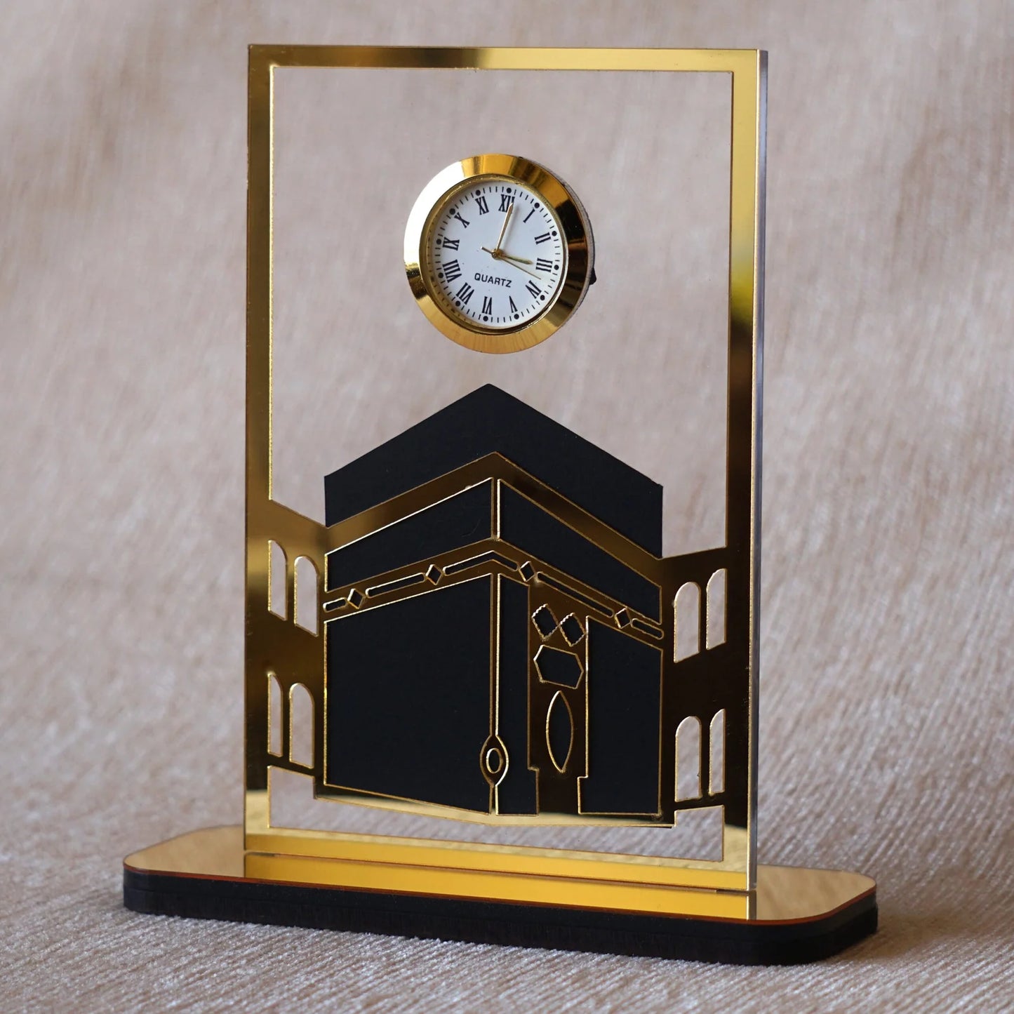 Kaaba Desk Clock – Gold Finish