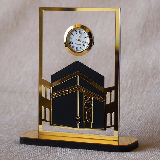 Kaaba Desk Clock – Gold Finish